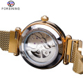 185 Forsining 2020 ladies Watch Top Brand Luxury Creative Diamond Watch Automatic Mechanical Watch Gold Colour